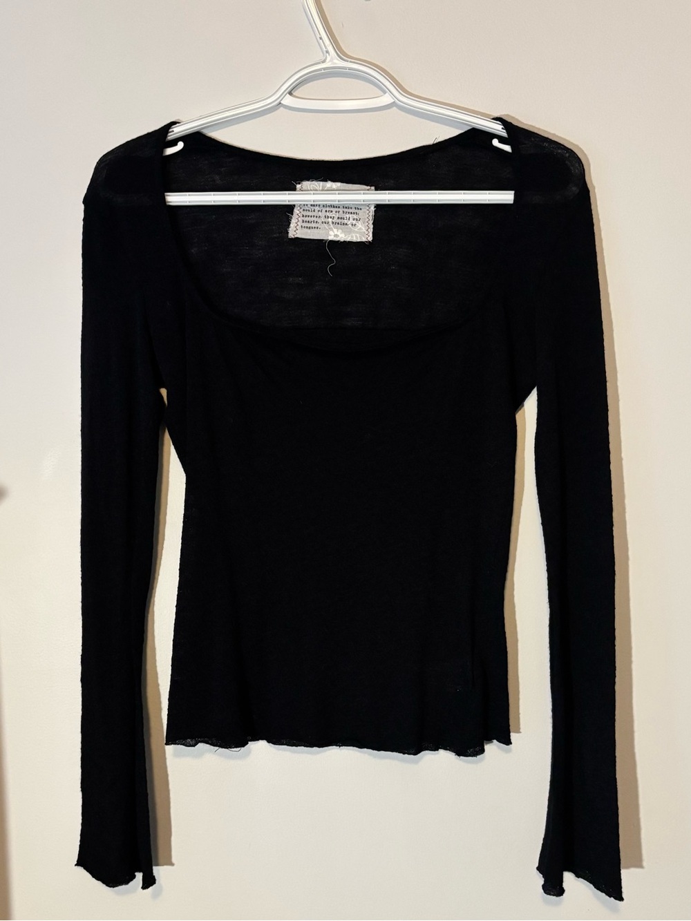 Peng Tai Chinese avant garde designer black boatneck top